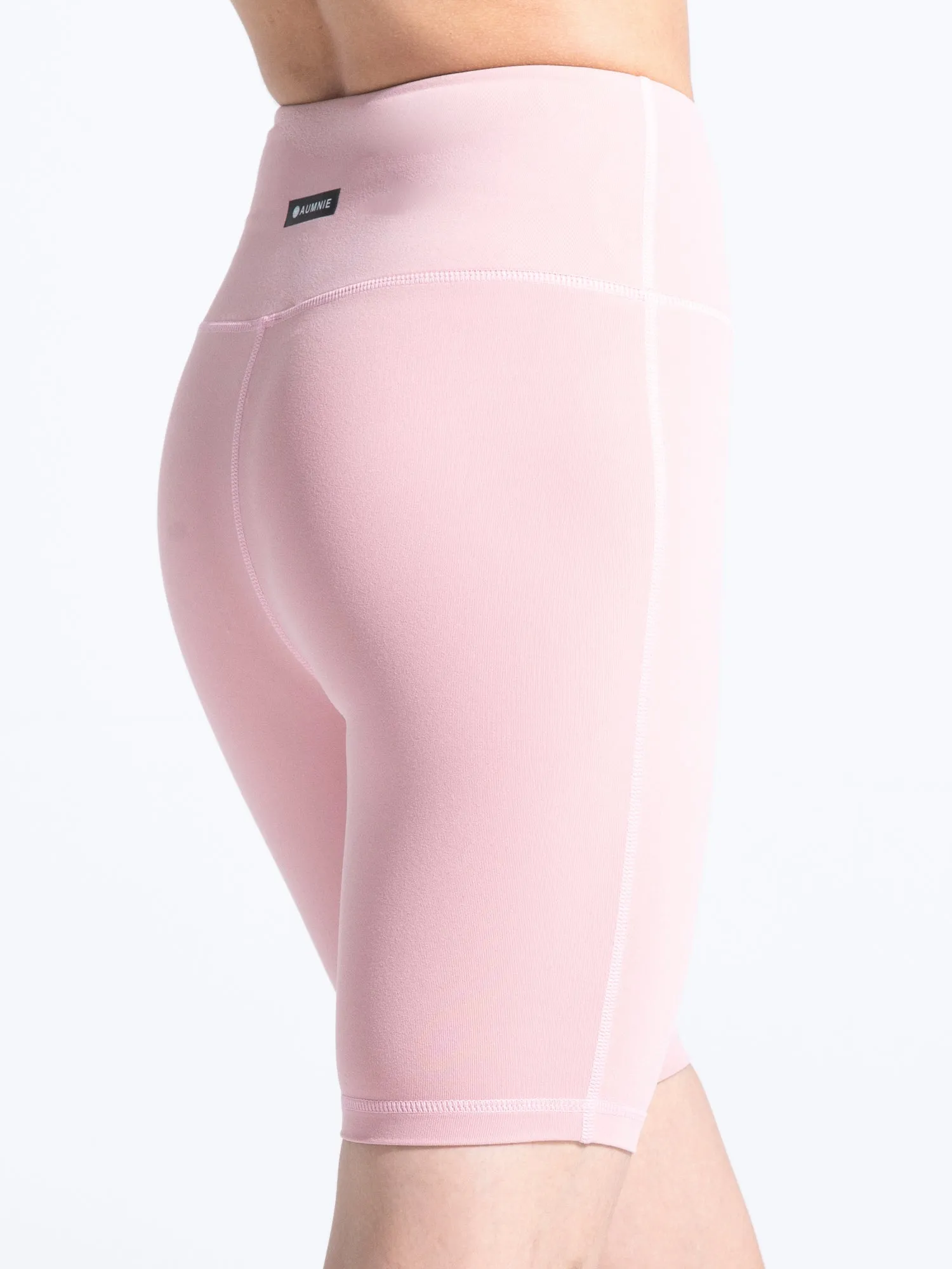 HIGH WAIST BIKER SHORTS, BLUSH