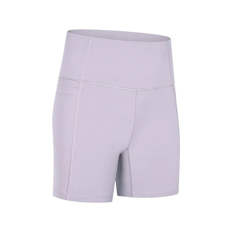High Waist Biker Shorts with Side Pockets