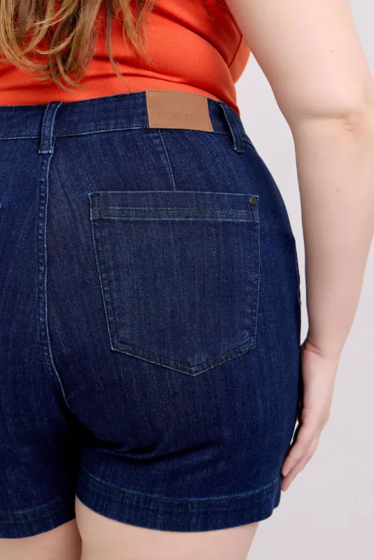 High Waist Denim Trouser Short