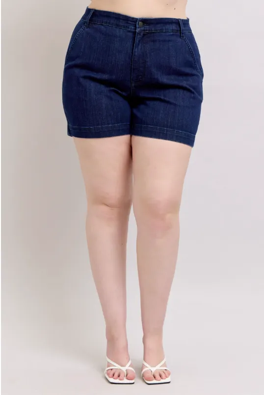 High Waist Denim Trouser Short