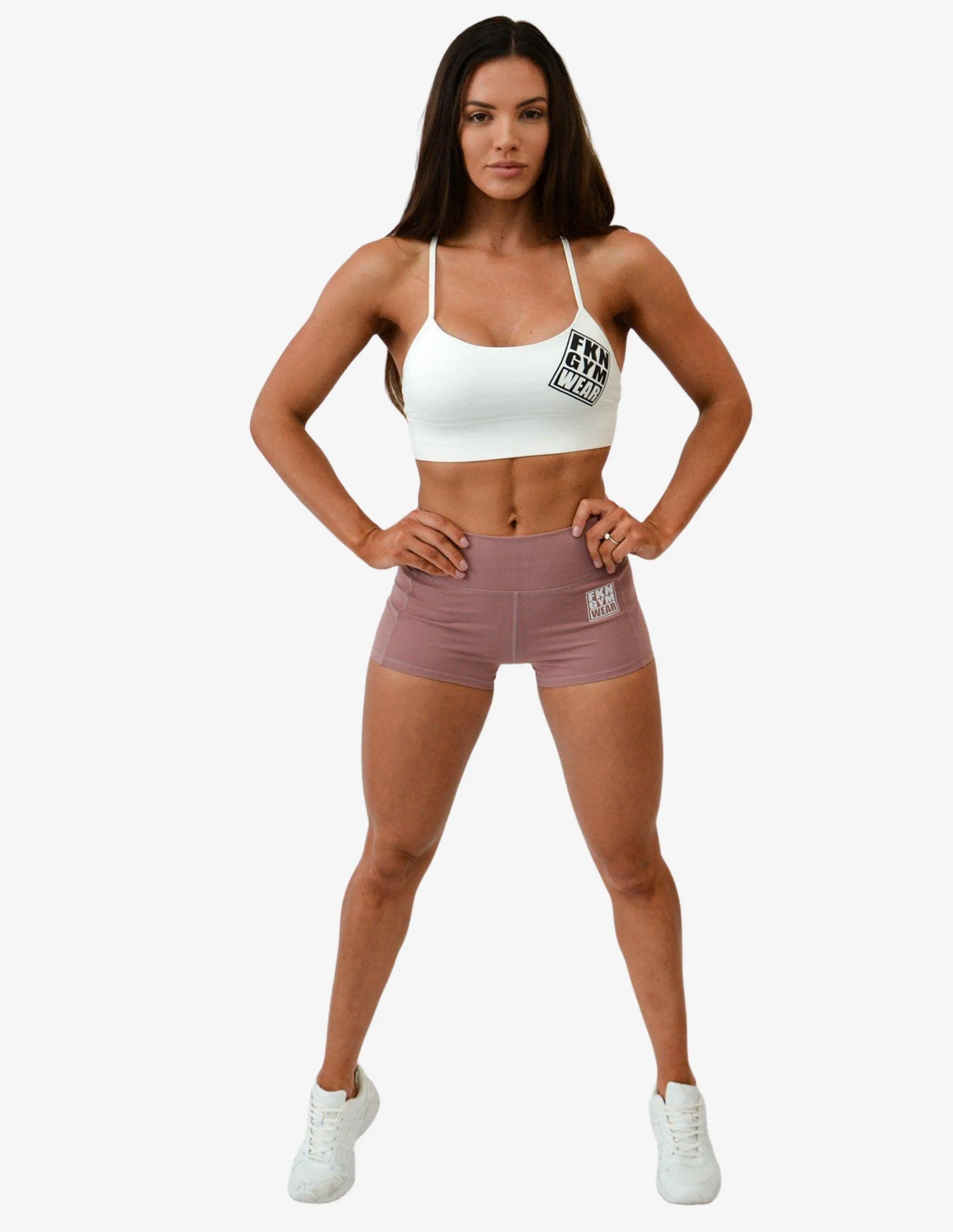 HIGH WAIST GYM SHORTS | LILAC
