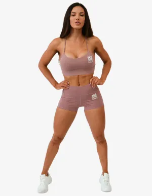 HIGH WAIST GYM SHORTS | LILAC