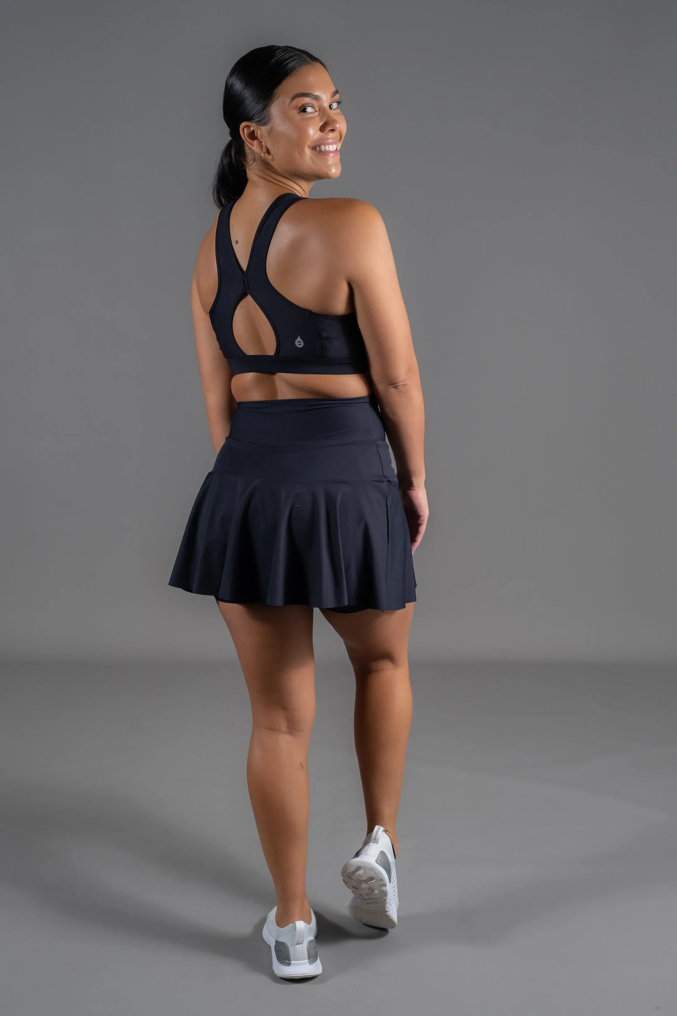 High Waist Saskia Skort - Black