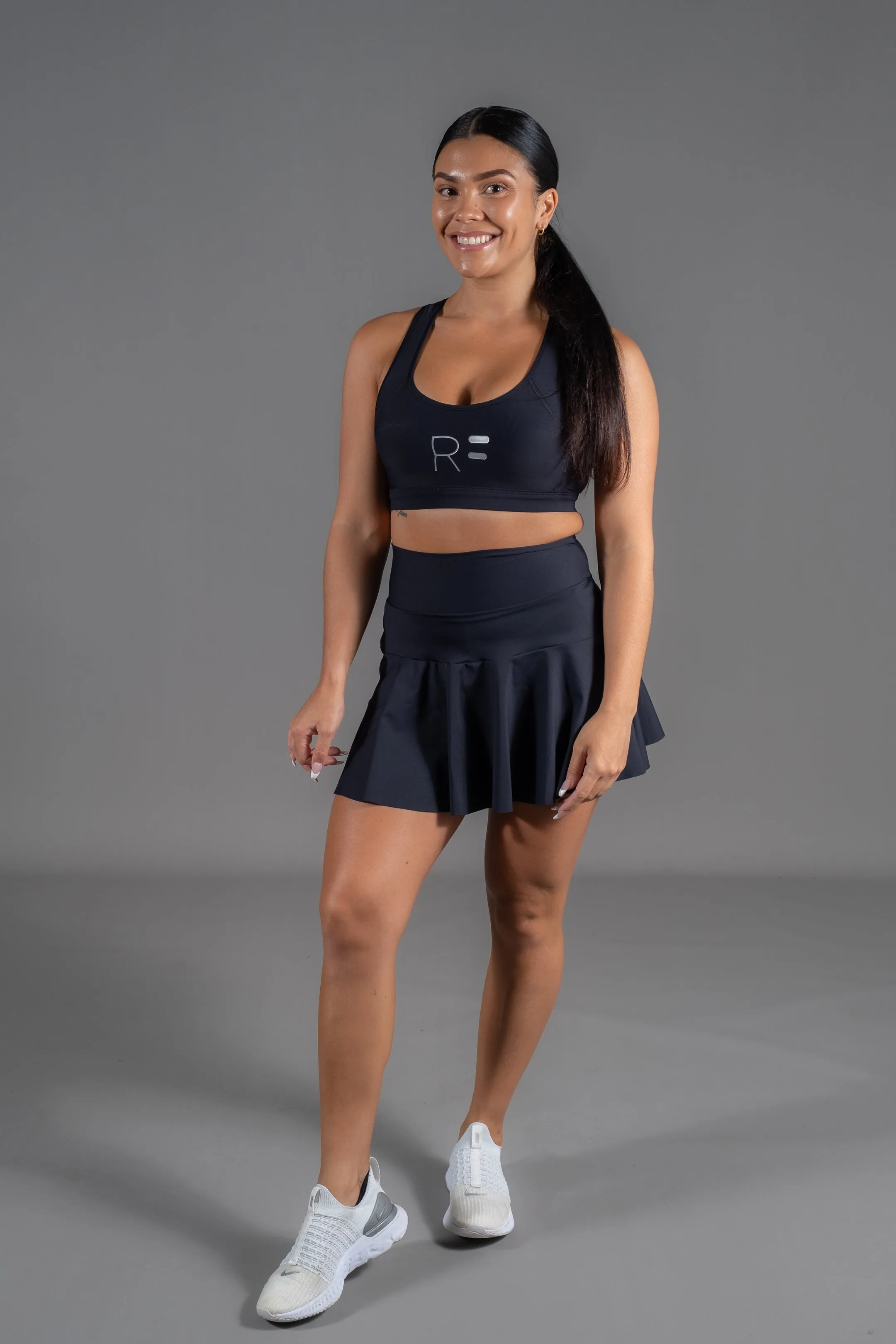 High Waist Saskia Skort - Black