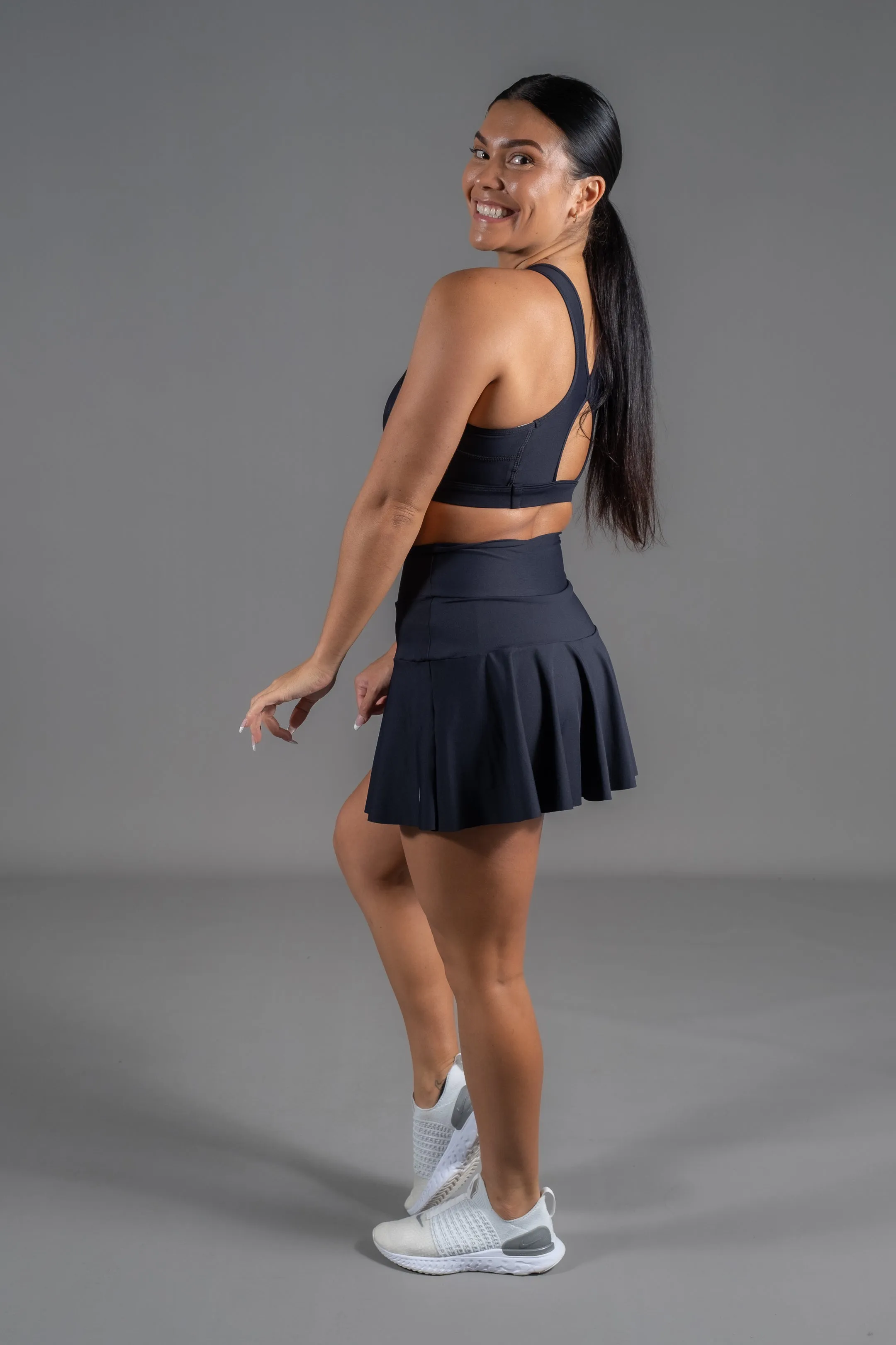 High Waist Saskia Skort - Black