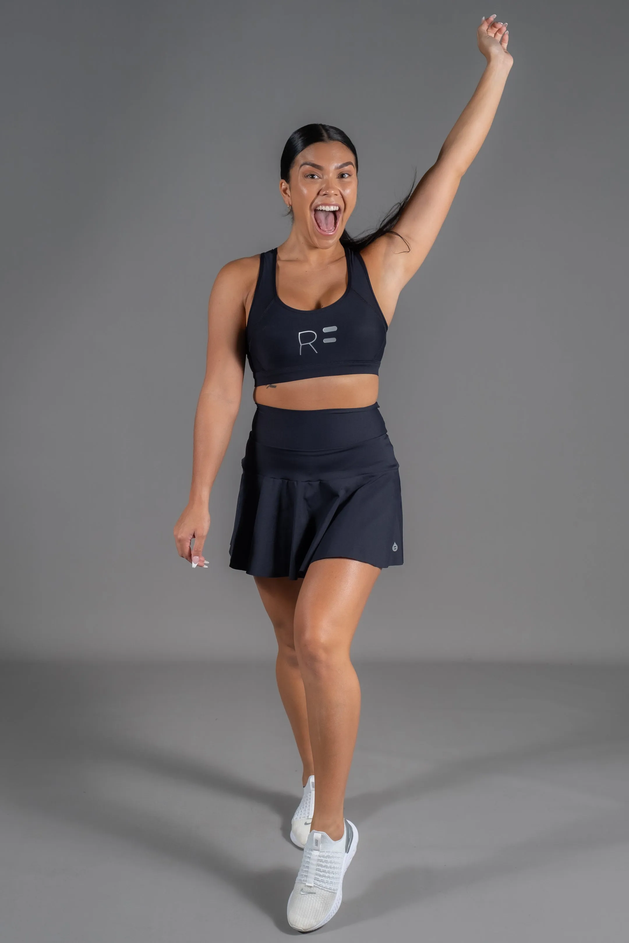 High Waist Saskia Skort - Black