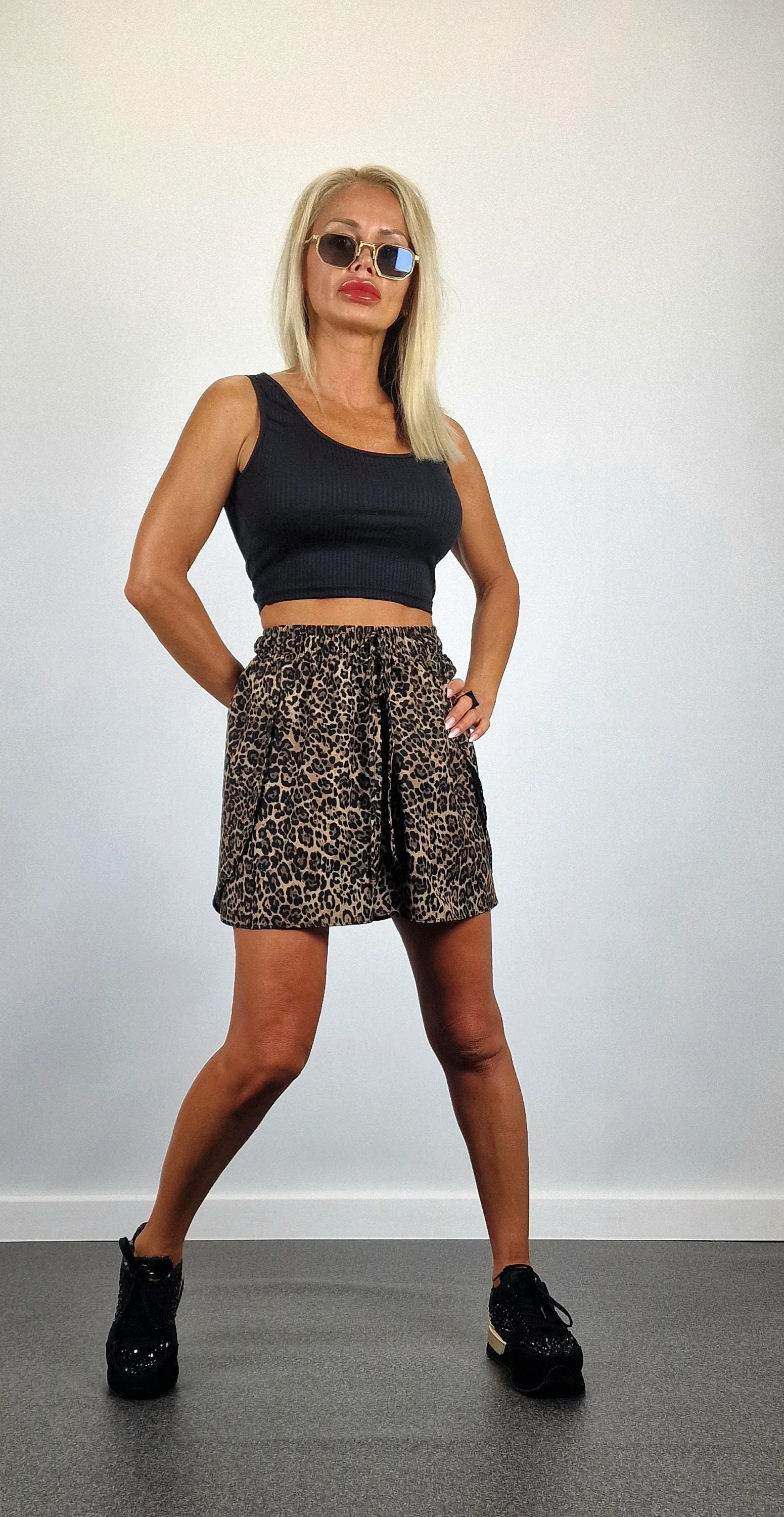 High waist Shorts,  Wide Shorts, Short Pants, Avant-garde Pants, Party Pants, Sexy shorts, Summer Shorts, Leopard Print Shorts