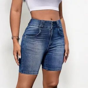 High Waist Slim Fit Casual Denim Shorts