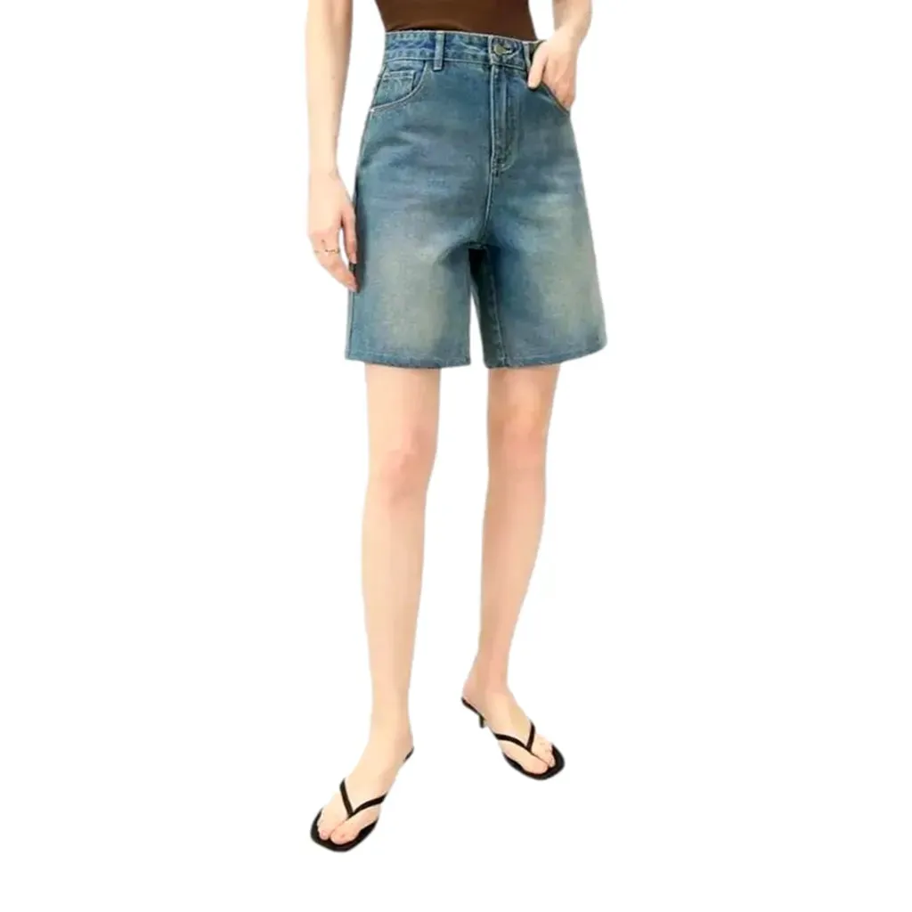 High waist women's jean shorts