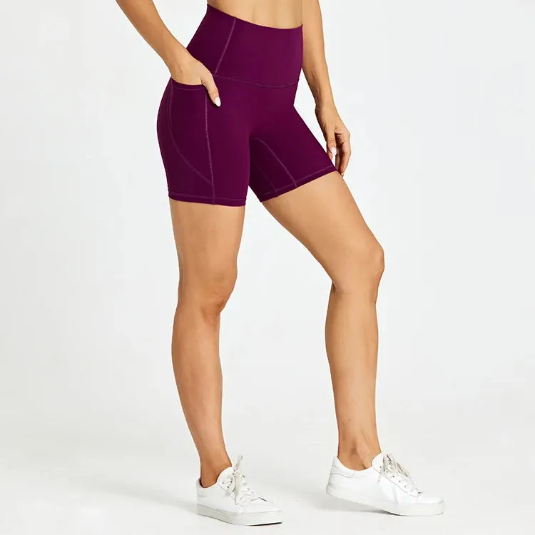 High Waist Yoga Shorts for Women - Tummy Control Fitness Athletic Running Shorts