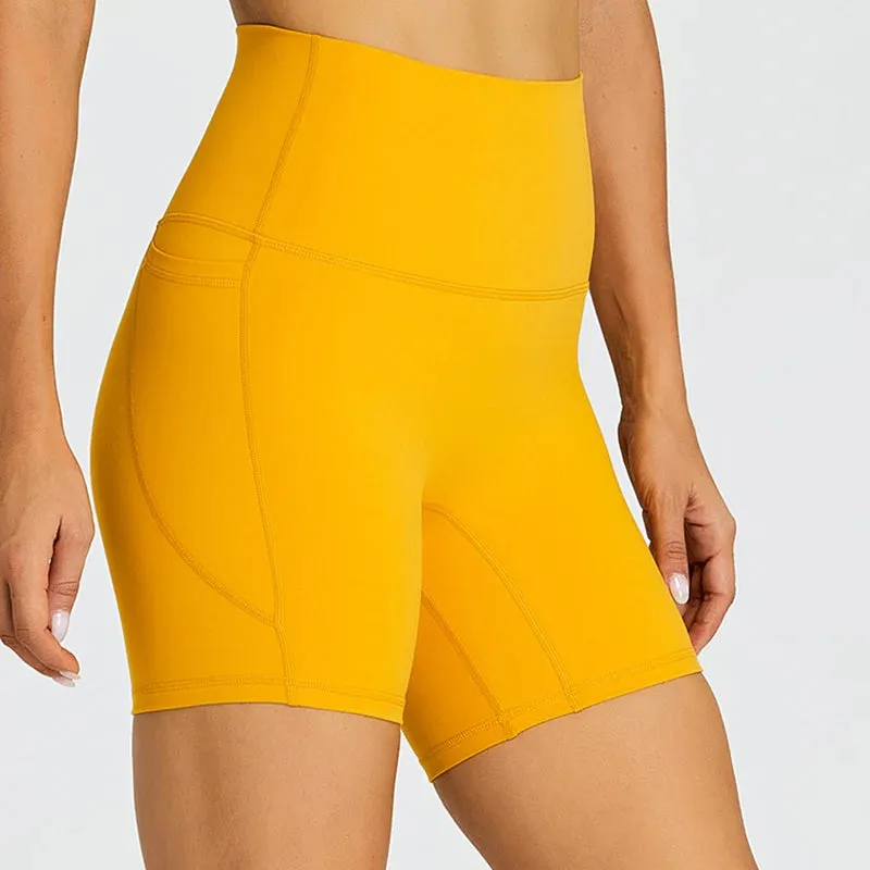 High Waist Yoga Shorts for Women - Tummy Control Fitness Athletic Running Shorts