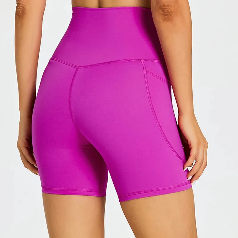 High Waist Yoga Shorts for Women - Tummy Control Fitness Athletic Running Shorts