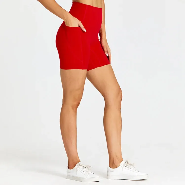 High Waist Yoga Shorts for Women - Tummy Control Fitness Athletic Running Shorts