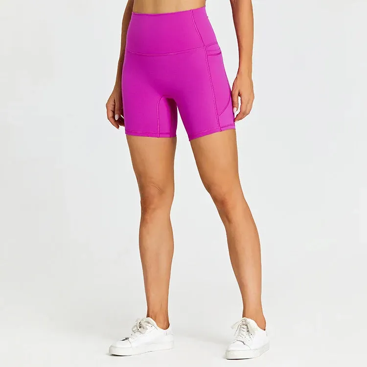 High Waist Yoga Shorts for Women - Tummy Control Fitness Athletic Running Shorts
