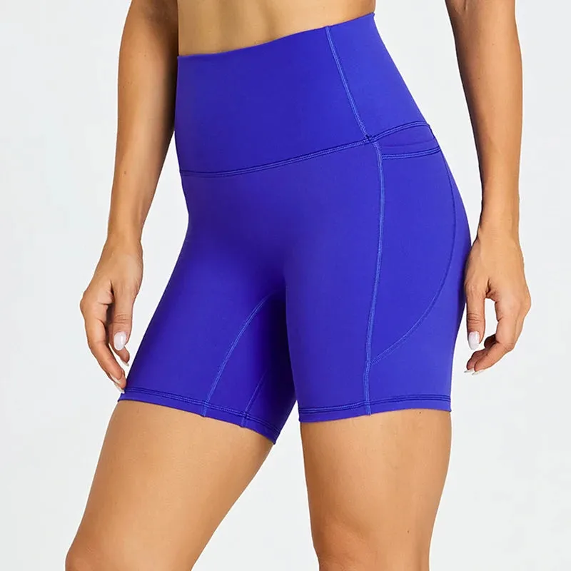 High Waist Yoga Shorts for Women - Tummy Control Fitness Athletic Running Shorts