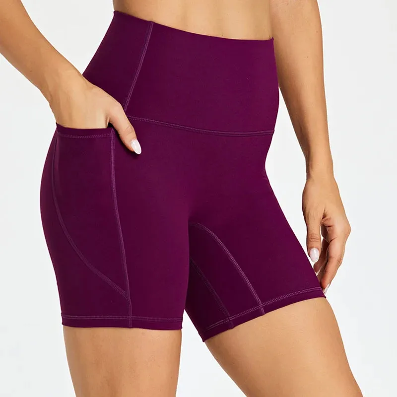High Waist Yoga Shorts for Women - Tummy Control Fitness Athletic Running Shorts