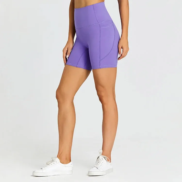 High Waist Yoga Shorts for Women - Tummy Control Fitness Athletic Running Shorts