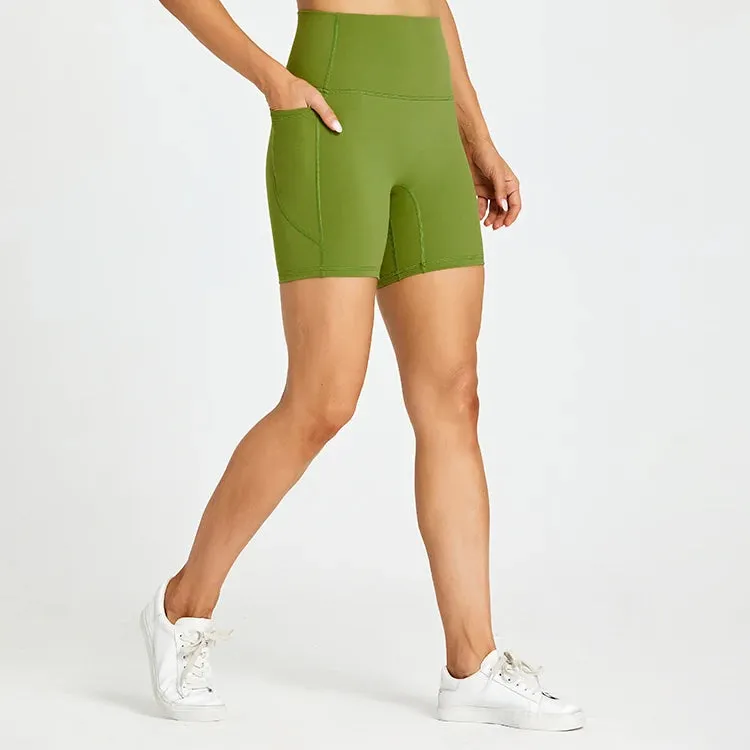 High Waist Yoga Shorts for Women - Tummy Control Fitness Athletic Running Shorts