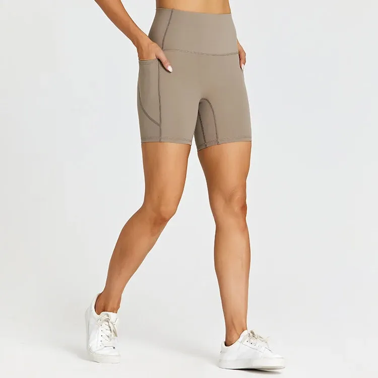 High Waist Yoga Shorts for Women - Tummy Control Fitness Athletic Running Shorts