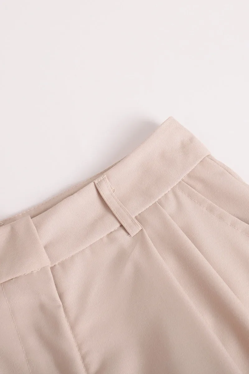 HPP1215 Solid High-Waist Shorts