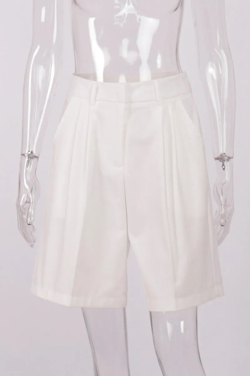HPP1215 Solid High-Waist Shorts
