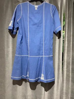 Isabel Marant Etoile Short Sleeve Blue Embroidered Dress