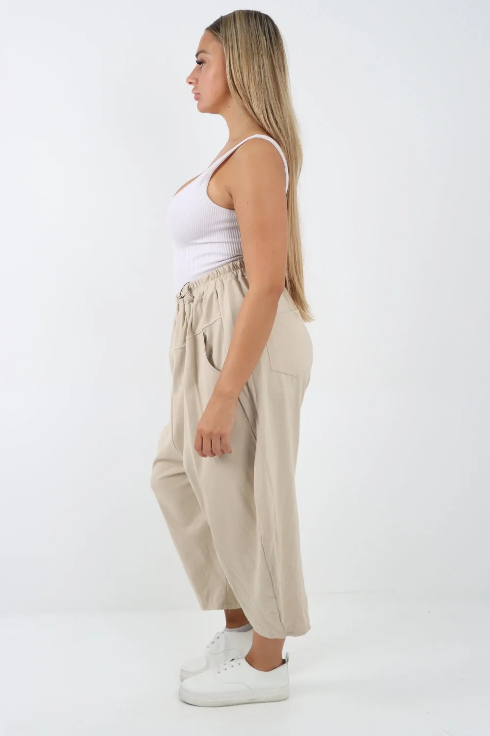 Italian Wide Leg Baggy Parachute Palazzo Trouser