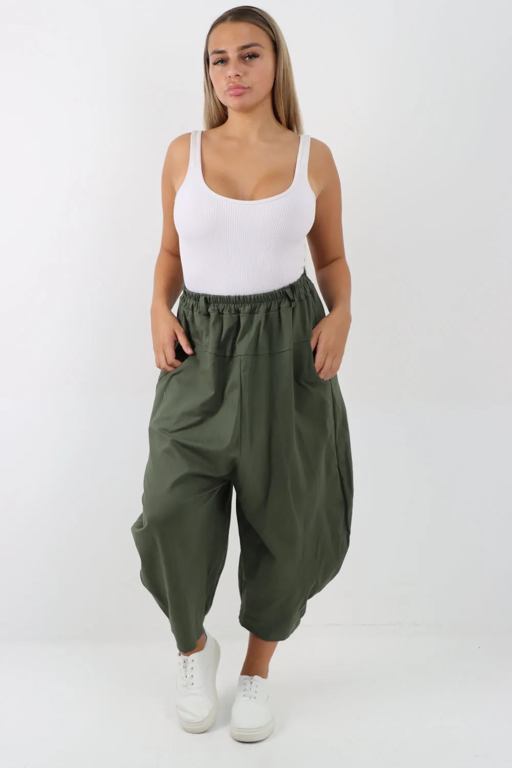 Italian Wide Leg Baggy Parachute Palazzo Trouser