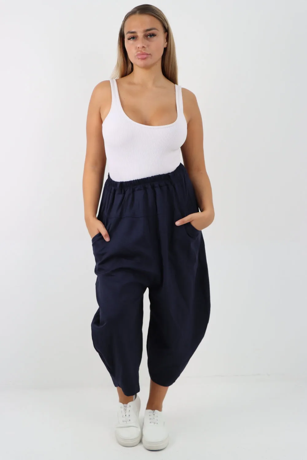 Italian Wide Leg Baggy Parachute Palazzo Trouser