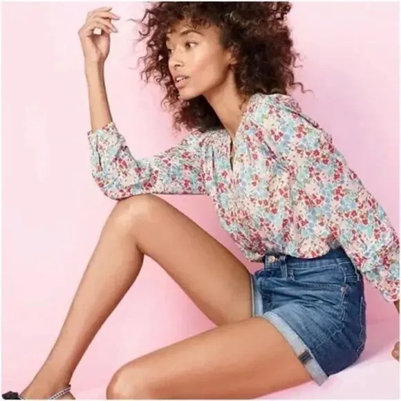 J. CREW | Jean Denim Shorts Merrill Wash Mid High Rise K321