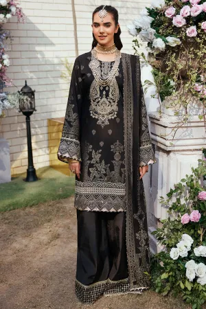Jet Black Embroidered Kameez Trousers Pakistani Eid Dress