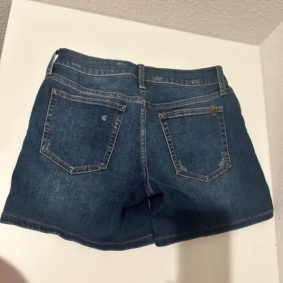 JOE’S Jeans Mid Rise Distressed Hailey Blue Denim Rolled Cuff Shorts size 26