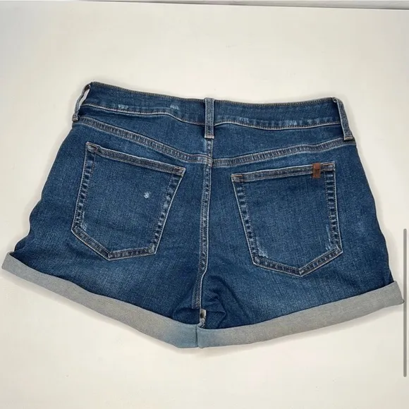 JOE’S Jeans Mid Rise Distressed Hailey Blue Denim Rolled Cuff Shorts size 26