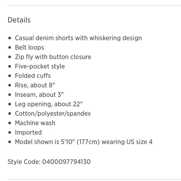 JOE’S Jeans Mid Rise Distressed Hailey Blue Denim Rolled Cuff Shorts size 26