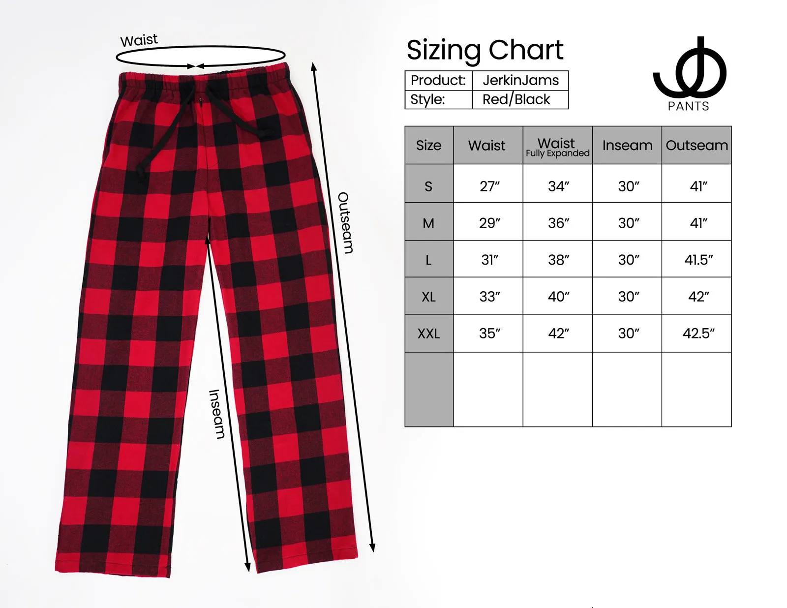 JOpants JerkinJams Red/Black