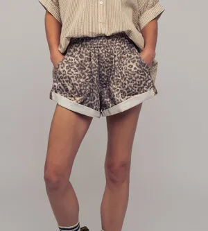 Jovi Leopard Cuffed Shorts