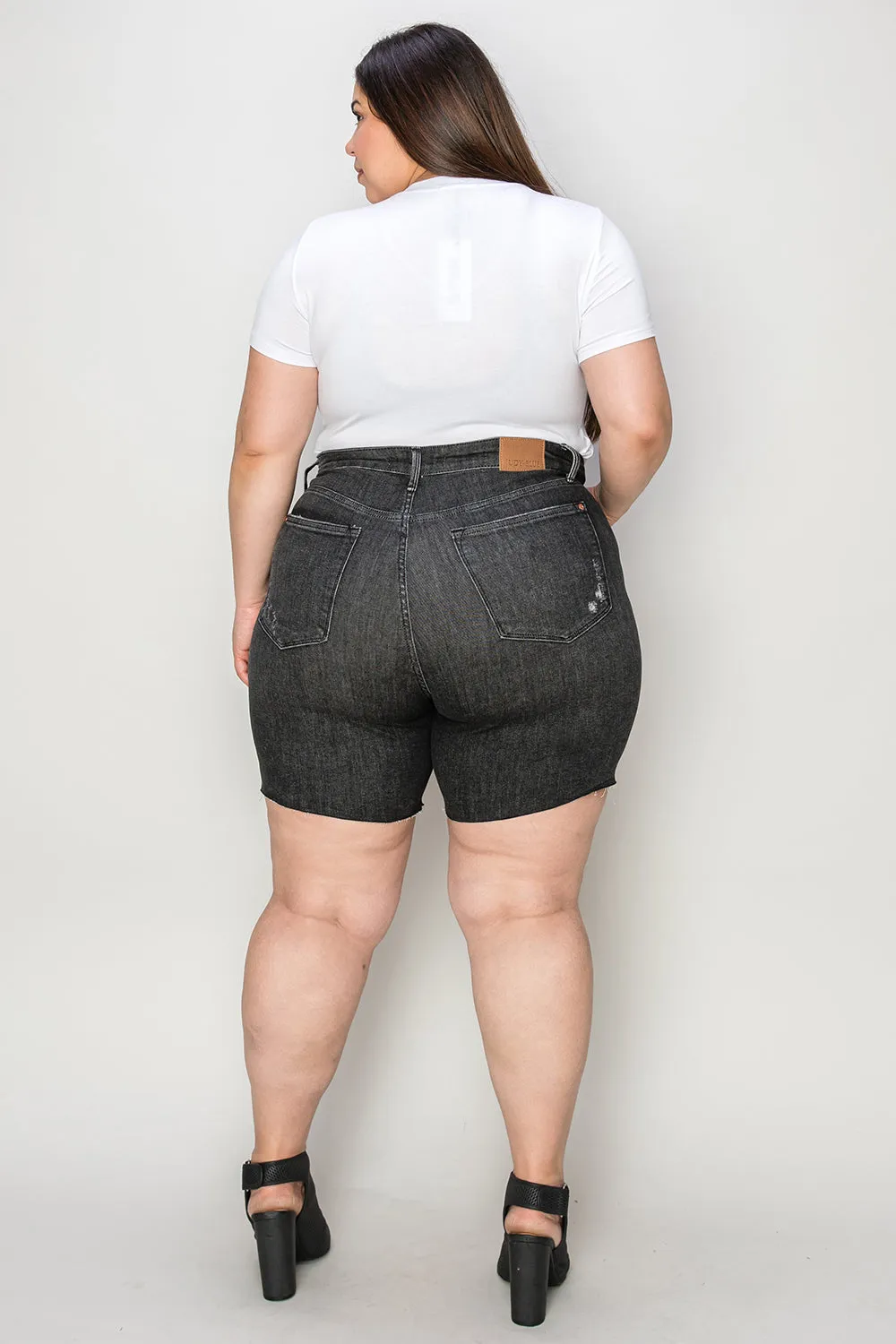 Judy Blue Full Size High Waist Tummy Control Denim Shorts ONLINE EXCLUSIVE