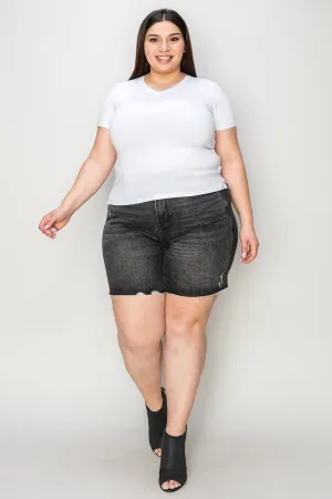 Judy Blue Full Size High Waist Tummy Control Denim Shorts ONLINE EXCLUSIVE