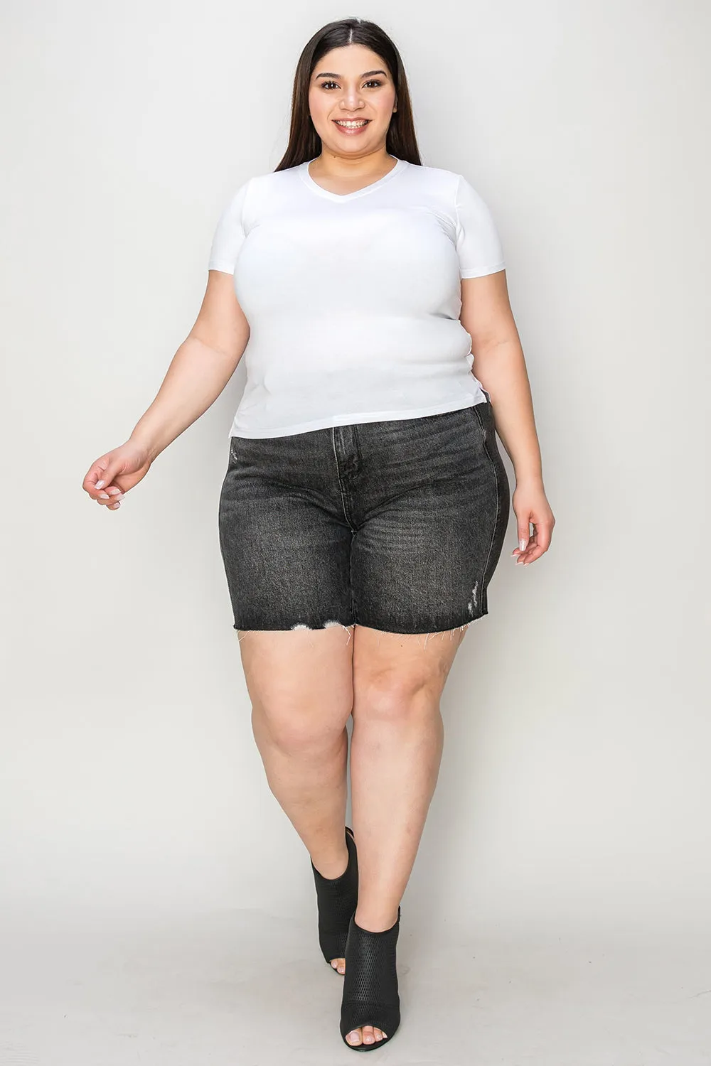 Judy Blue Full Size High Waist Tummy Control Denim Shorts ONLINE EXCLUSIVE