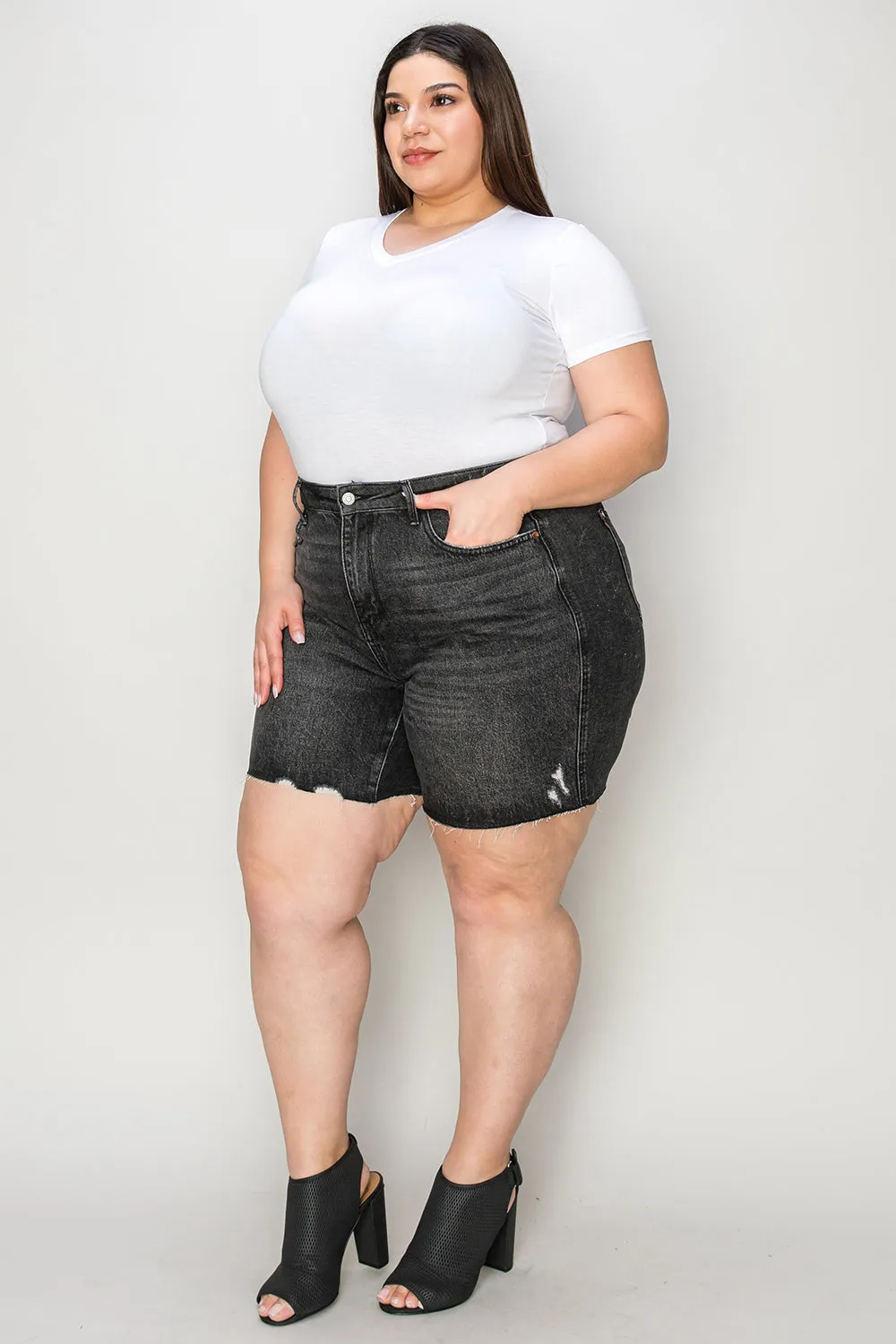 Judy Blue Full Size High Waist Tummy Control Denim Shorts ONLINE EXCLUSIVE