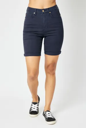 Judy Blue Garment Dyed Tummy Control Bermuda Shorts