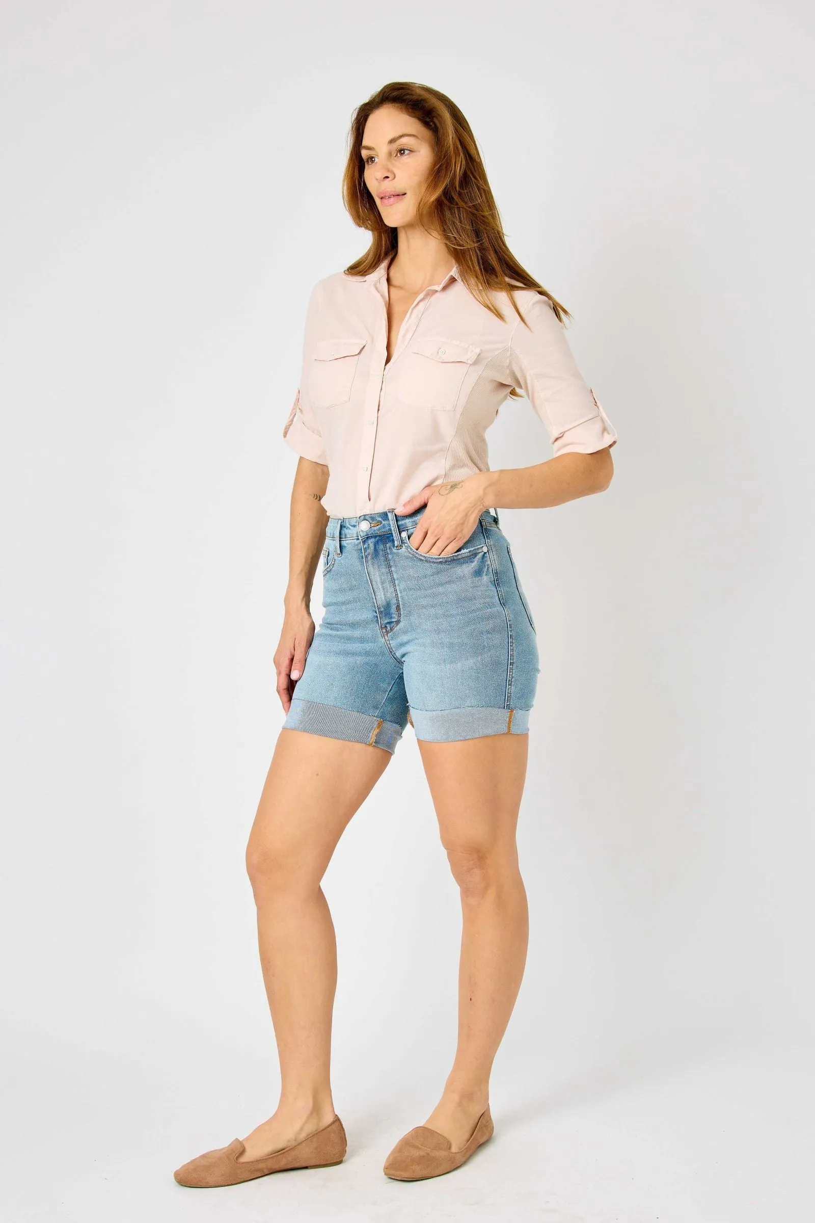 Judy Blue Tummy Control Cooling Denim Shorts