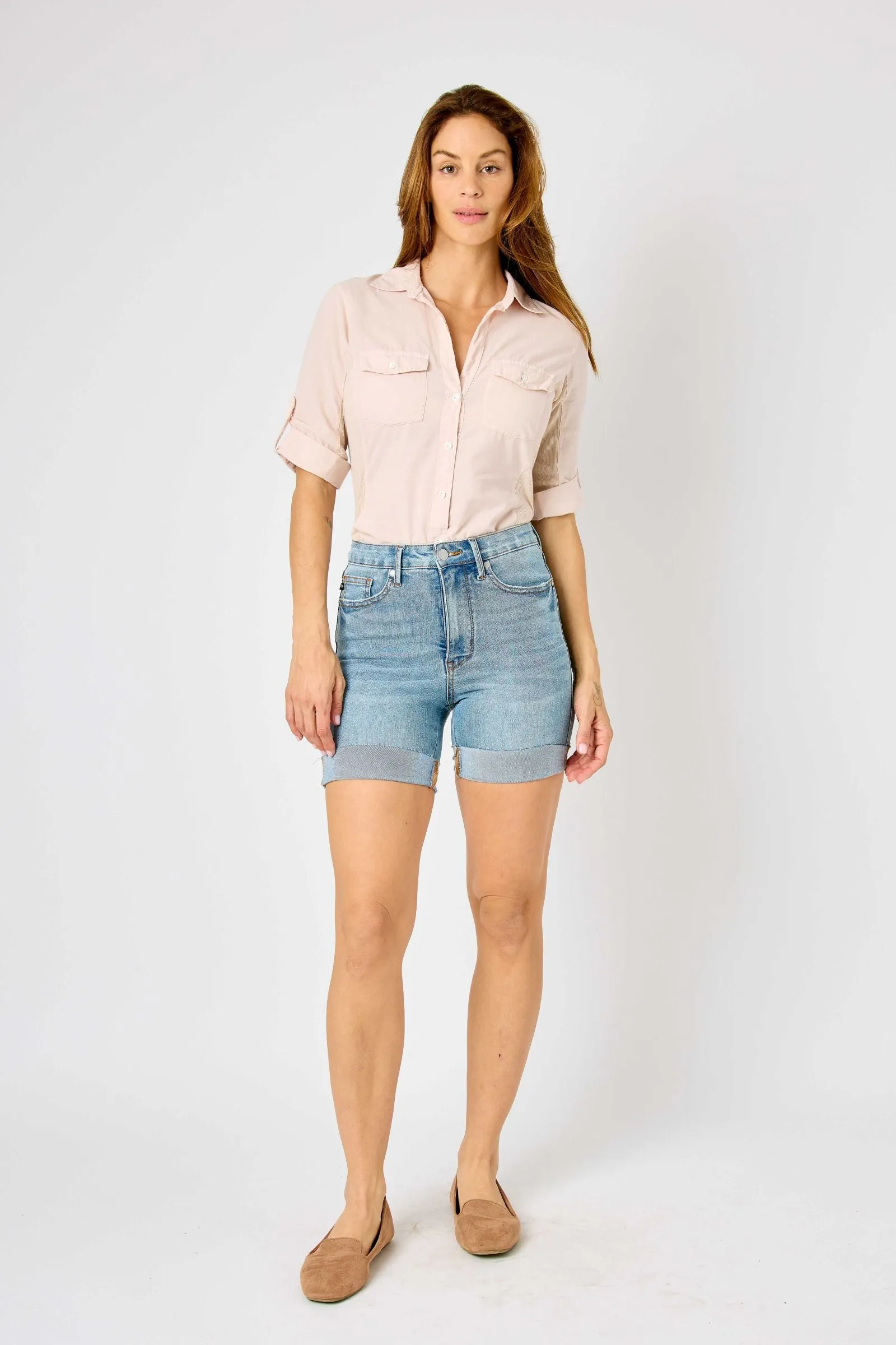 Judy Blue Tummy Control Cooling Denim Shorts