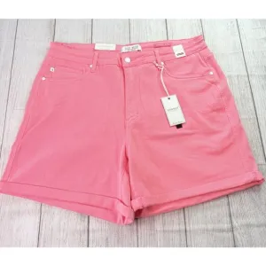 Judy Blue Tummy Control High Rise Cuffed Shorts Pink Stretch Size 3XL JB150285 C