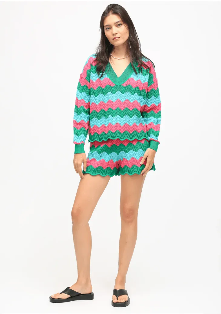 Jules Sweater by Electric and Rose | Seaglass/Pink