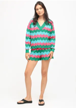 Jules Sweater by Electric and Rose | Seaglass/Pink