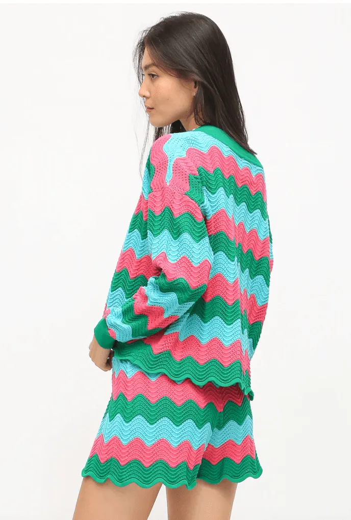 Jules Sweater by Electric and Rose | Seaglass/Pink
