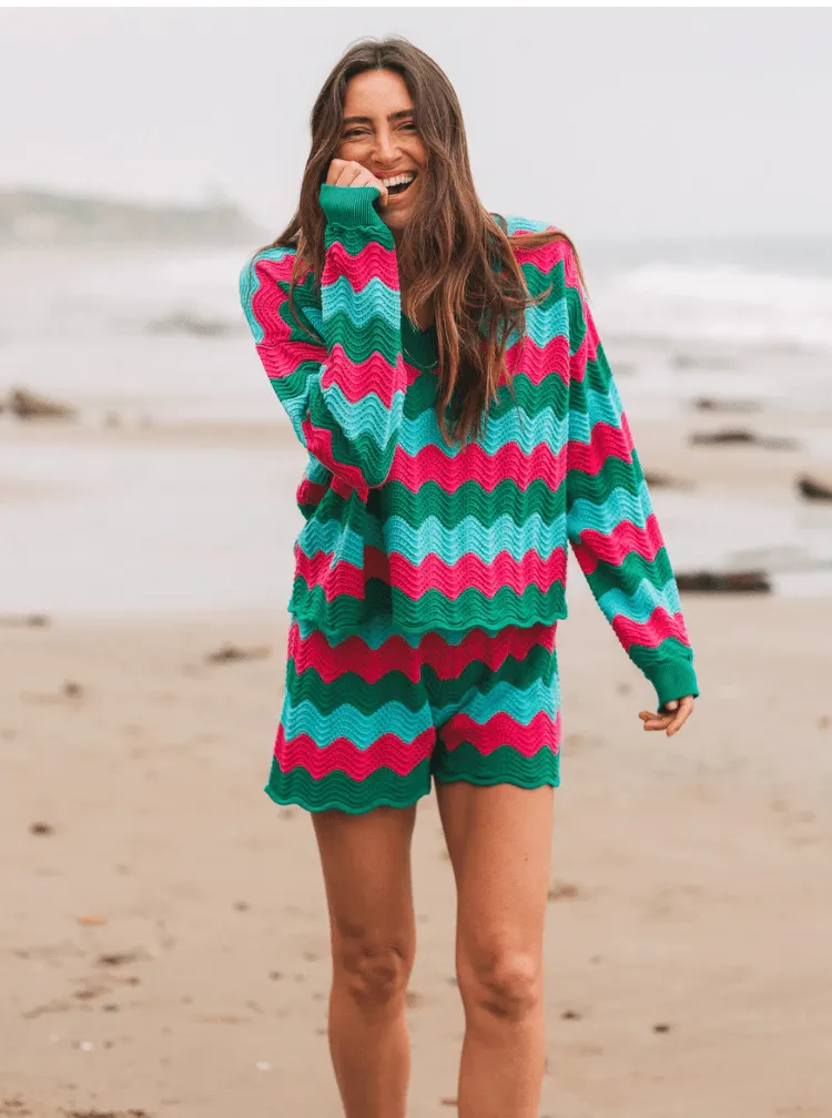 Jules Sweater by Electric and Rose | Seaglass/Pink
