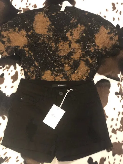 KanCan Black Distressed  Denim Shorts