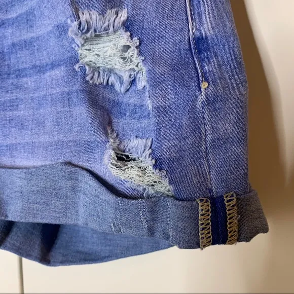 KanCan Distressed Cuffed Jean Shorts